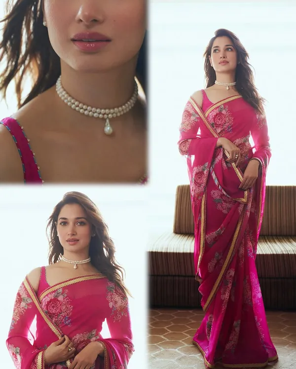 Pink_Smooth_Georgette_Silk_Floral_Printed_Saree