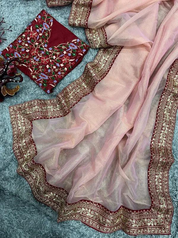 Gold_dual-tone_Crush_Silk_Embroidered_Saree