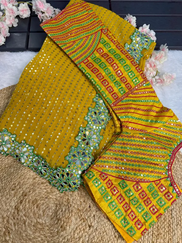 Mustard_Heavy_Mirror_Embroidered_Saree