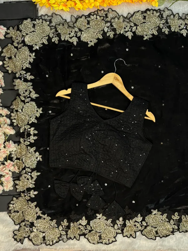 Black_Floral_Embroidered_Designer_Saree