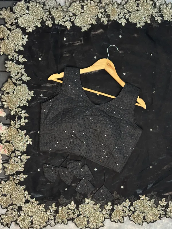 Black_Floral_Embroidered_Designer_Saree