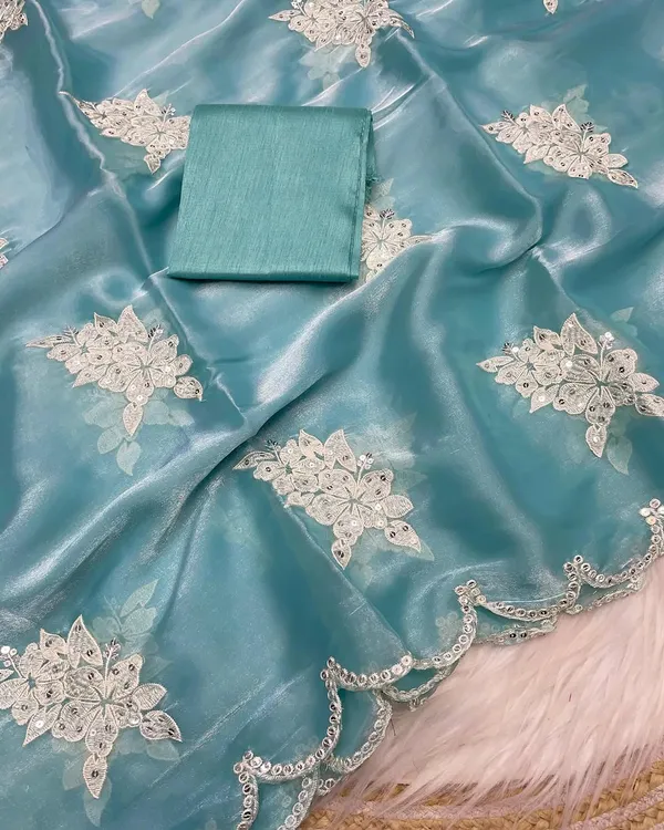 Sky_Floral_Embroidered_Designer_Saree