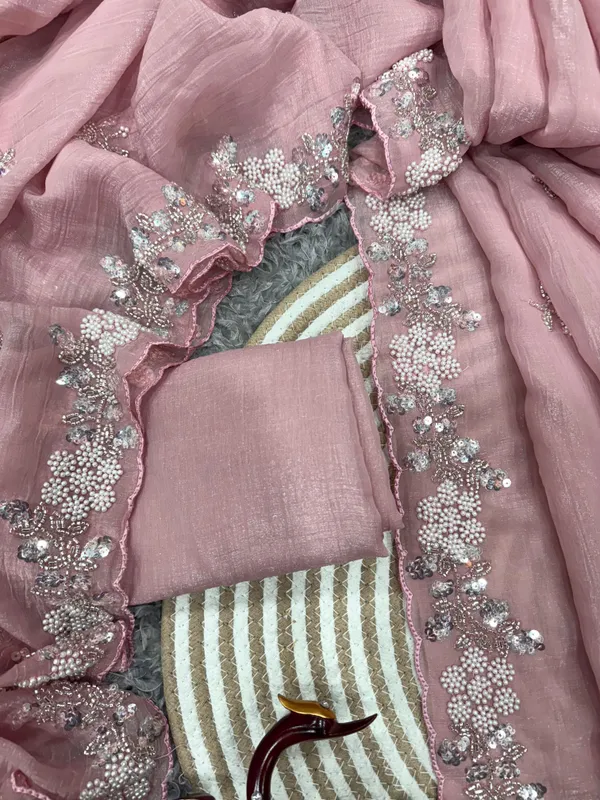 Pink_Moti-Beads_Embroidered_Designer_Saree
