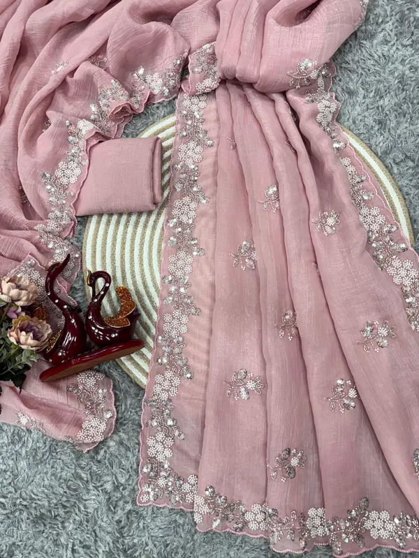 Pink_Moti-Beads_Embroidered_Designer_Saree