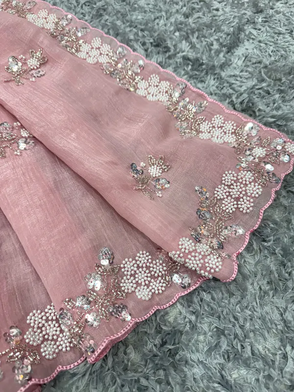 Pink_Moti-Beads_Embroidered_Designer_Saree