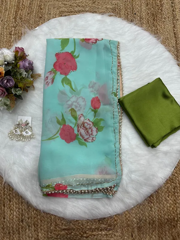 Blue_Katdana_and_Beads_Hand-Embroidered_Saree