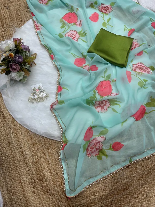Blue_Katdana_and_Beads_Hand-Embroidered_Saree