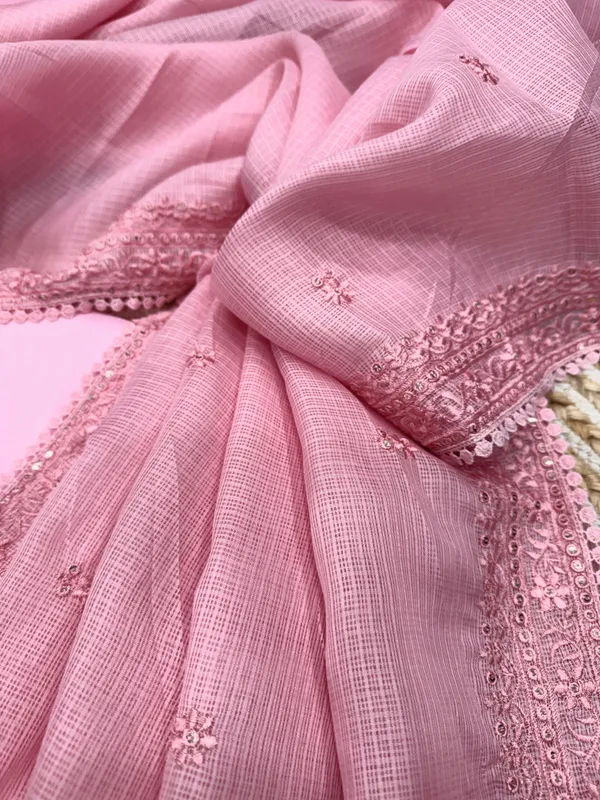 Pink_Checks_Embroidered_Designer_Saree