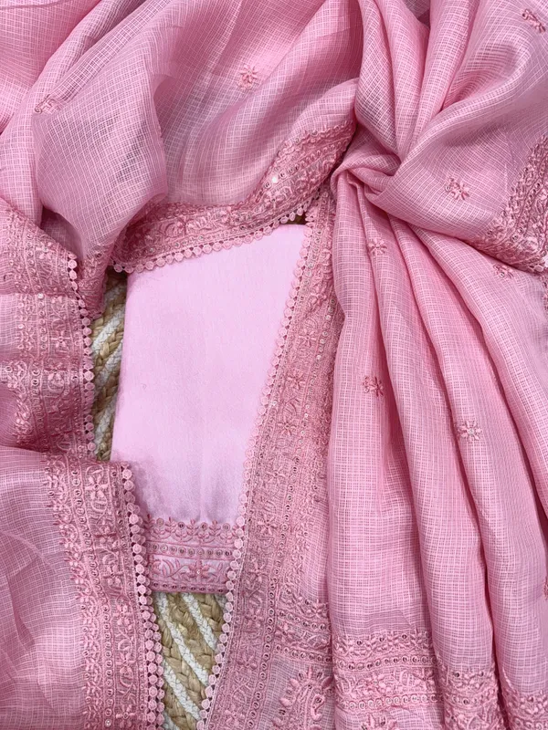Pink_Checks_Embroidered_Designer_Saree