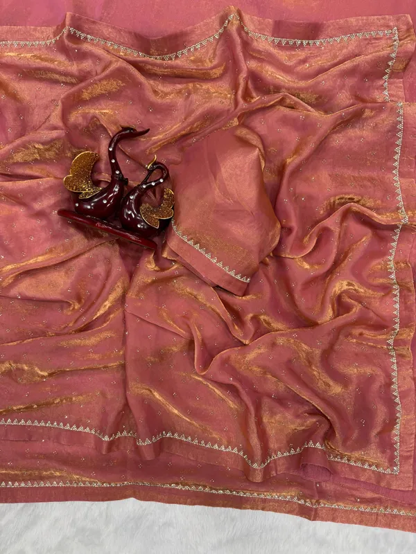 Peach_Soft_Silk_Handwork_Designer_Saree