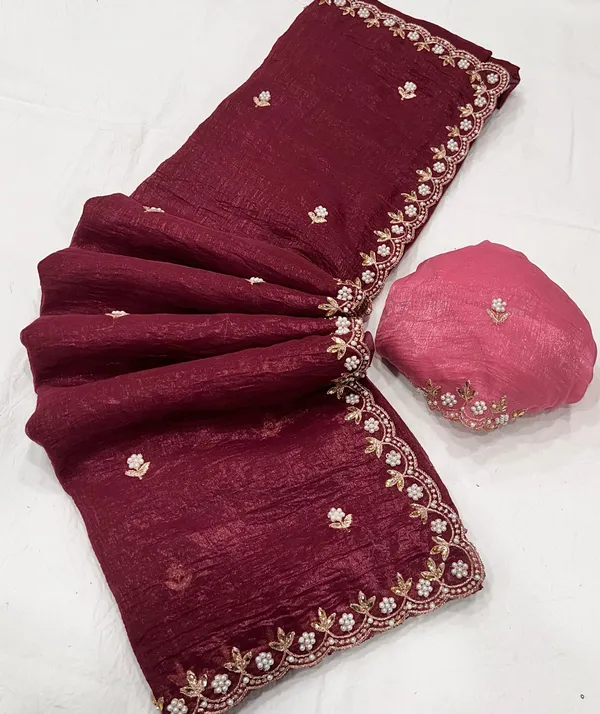 Cherry_Red_Crush_Silk_Moti_Embroidered_Saree