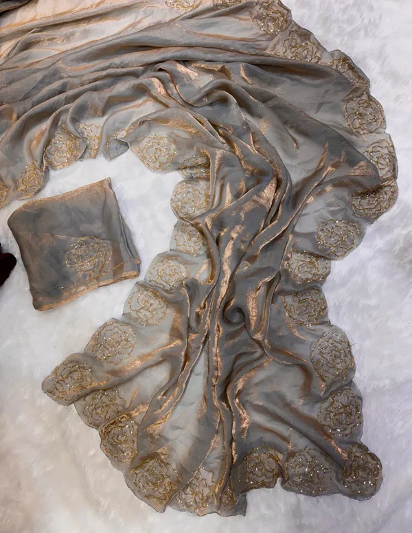 Grey_shaded_satin_Silk_Handwork_Saree