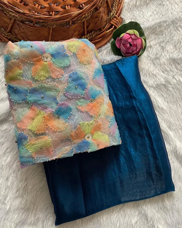 Royal_Blue_Space_Silk_Designer_Saree