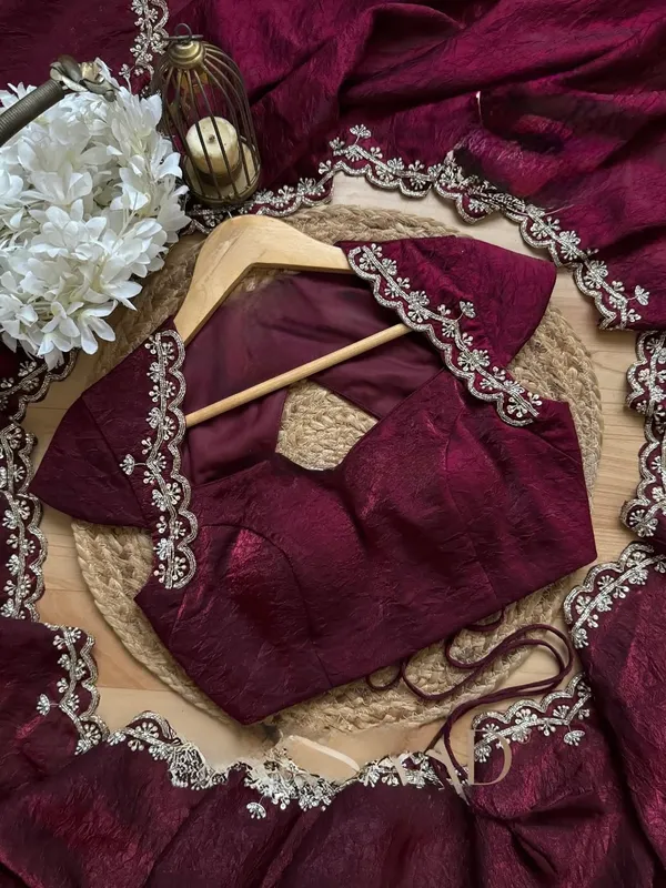 Maroon_Shaded_Satin_Silk_Handwork_Saree