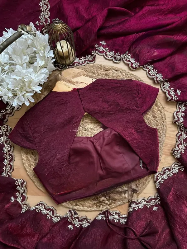 Maroon_Shaded_Satin_Silk_Handwork_Saree