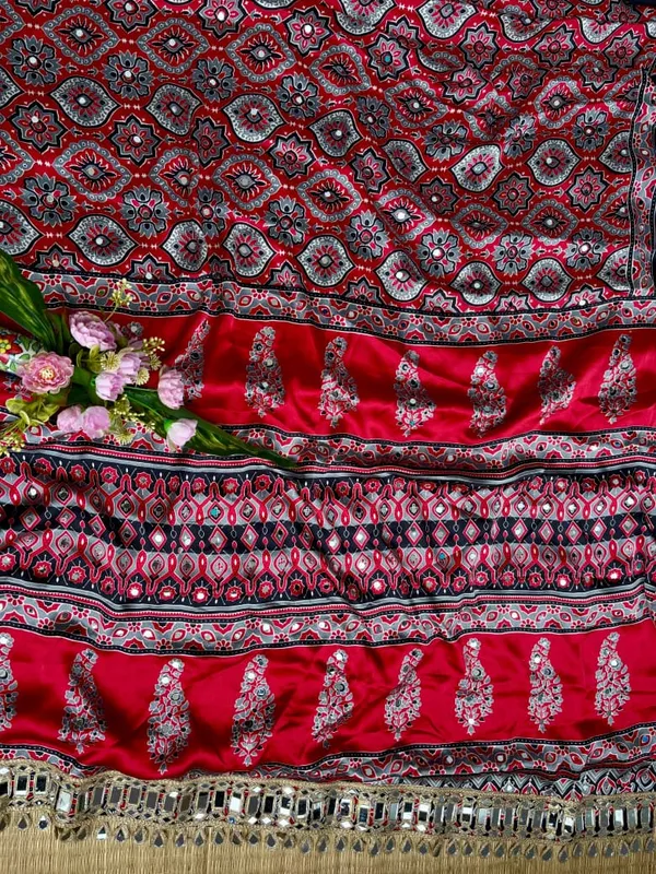 Red_Ajarakh_Print_Mirror_Work_Saree