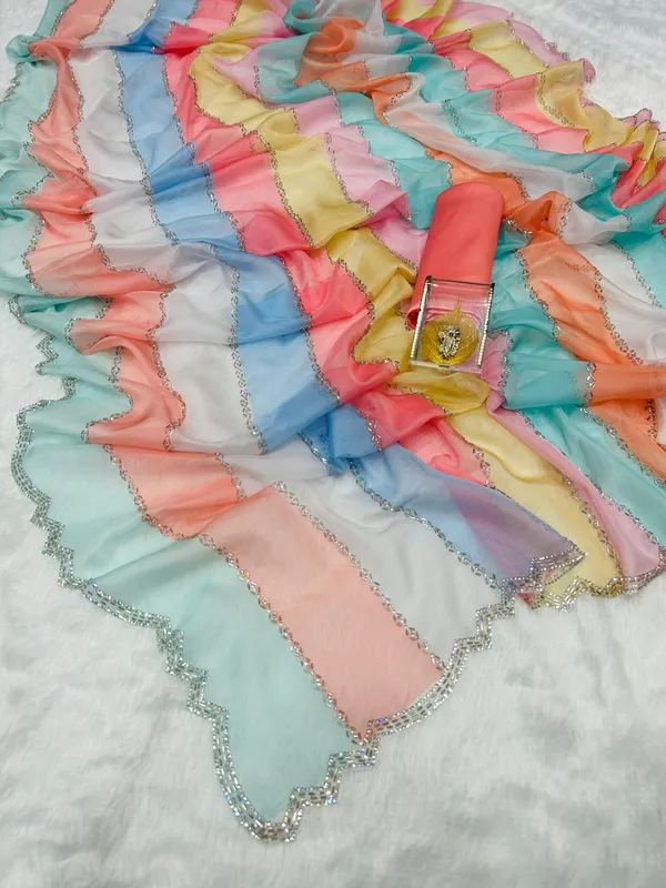 Multicolor_Soft_Organza_Silk_Designer_Saree