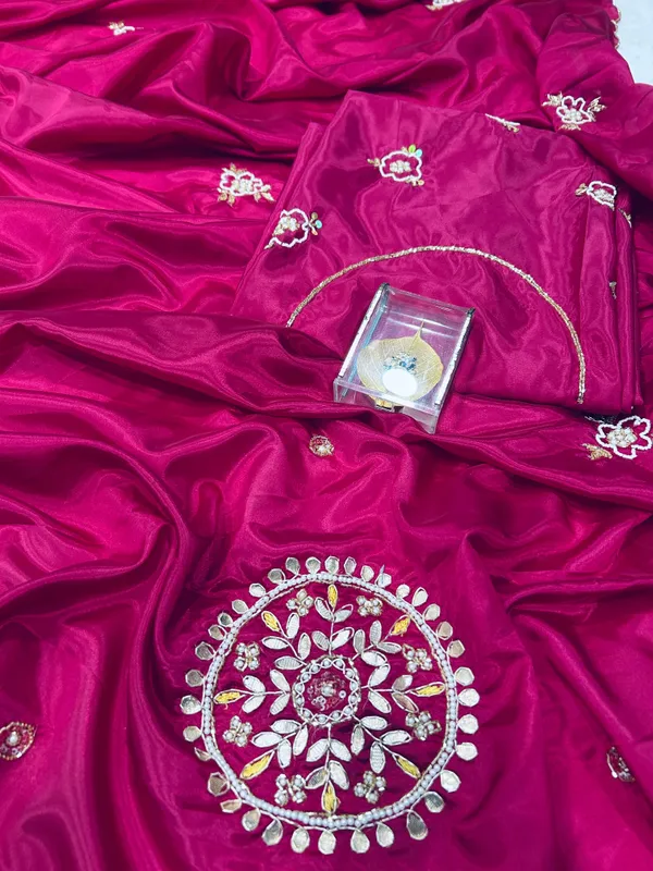 Rani_Satin_Silk_Handwork_Saree