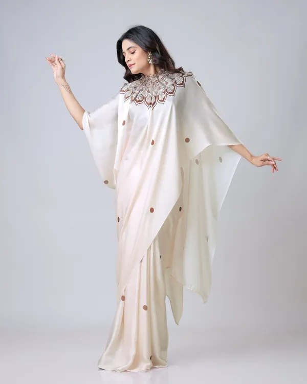 Coffee_Trendy_Free-Hand_Mandalaa_Print_Saree