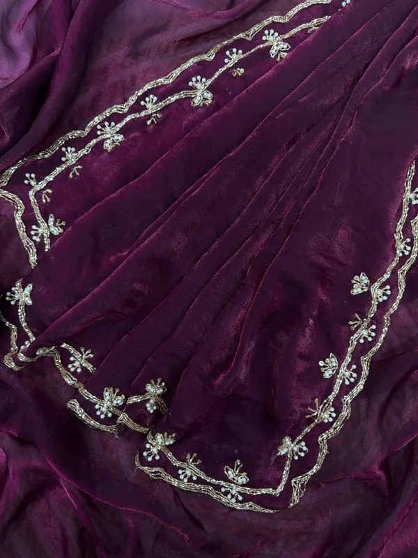 Wine_Shaded_Satin_Silk_Handwork_Saree
