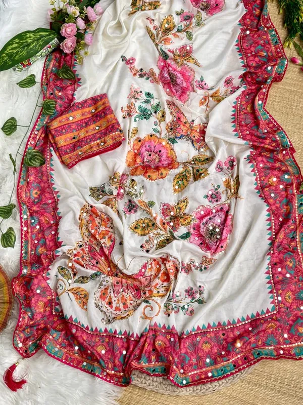 White_Chinon_Silk_Embroidered_Saree