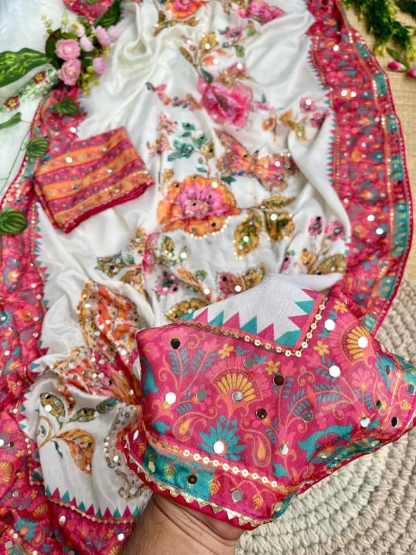 White_Chinon_Silk_Embroidered_Saree