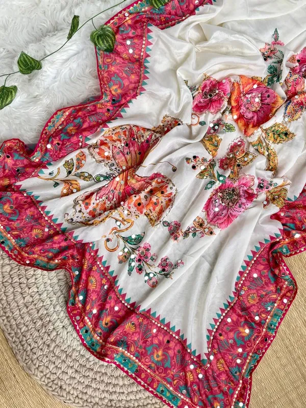 White_Chinon_Silk_Embroidered_Saree