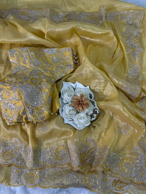 Yellow_Crystal_Silk_With_Embroidered_Saree