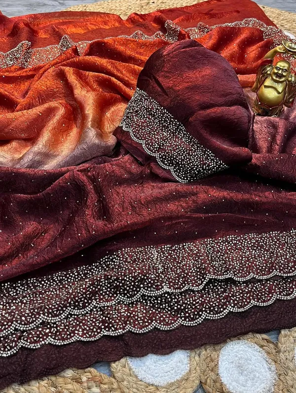 Orange_and_Wine_Shaded_Handwork_Designer_Saree