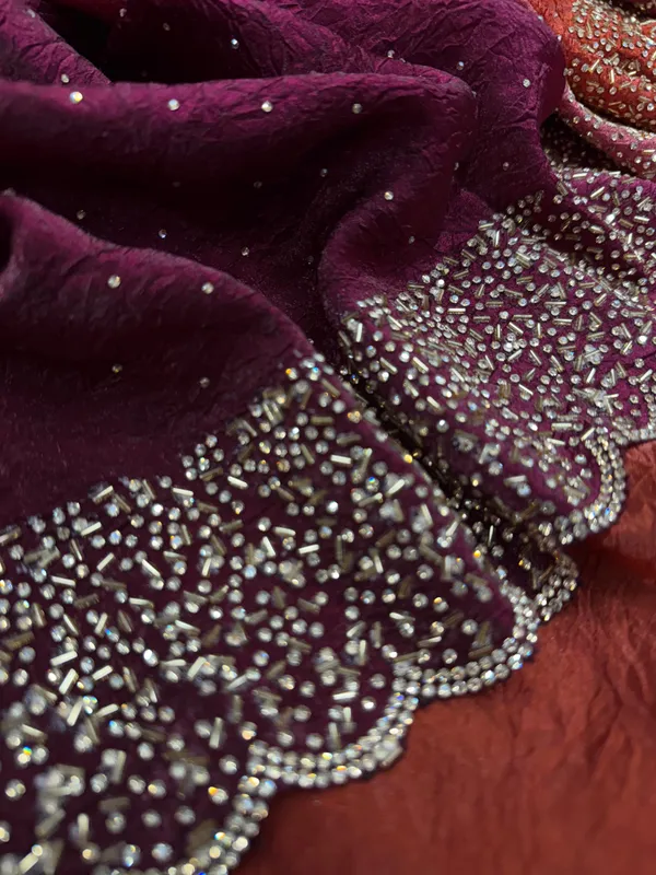 Orange_and_Wine_Shaded_Handwork_Designer_Saree