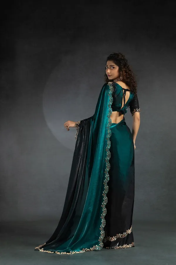 Rama_Shaded_Soft_Silk_Handwork_Designer_Saree