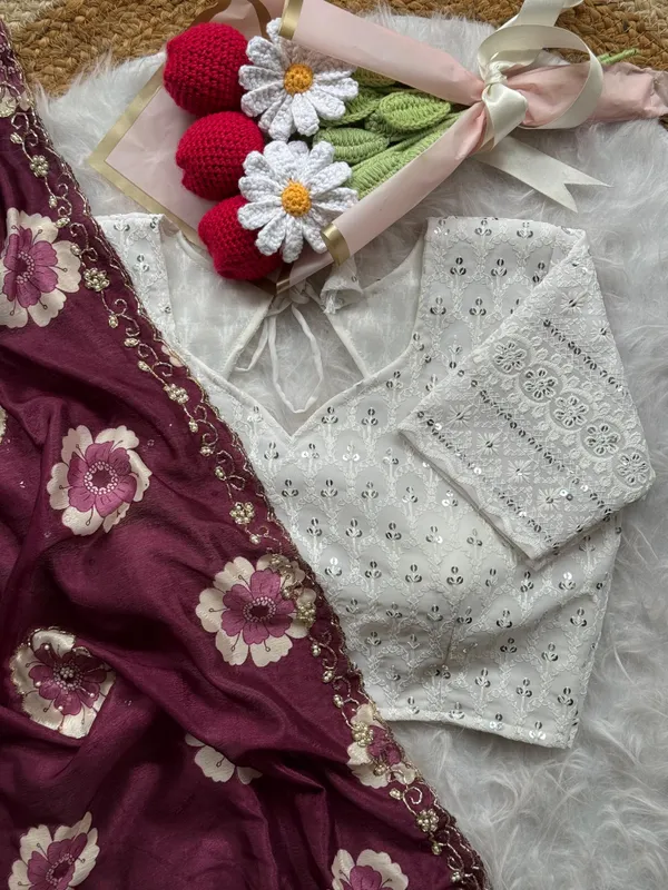 Wine_Malai_Silk_Embroidered_Saree