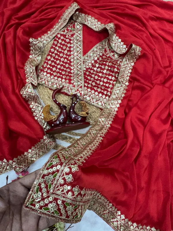 Cherry_Red_Space_Silk_With_Embroidered_Saree