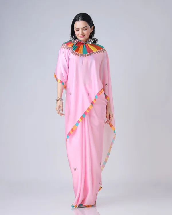 Pink_Trendy_Free-Hand_Mandalaa_Print_Saree