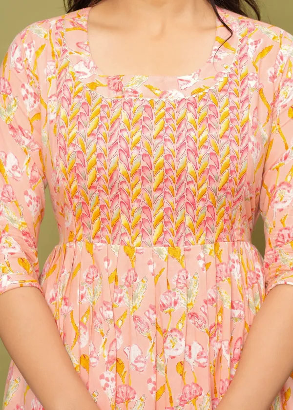 Anmol_flower_cotton_maternity_and_feeding_kurti_Combo_Of_2