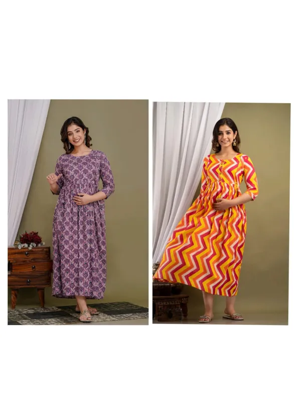 Anmol_lahriya_cotton_maternity_and_feeding_kurti_Combo_Of_2