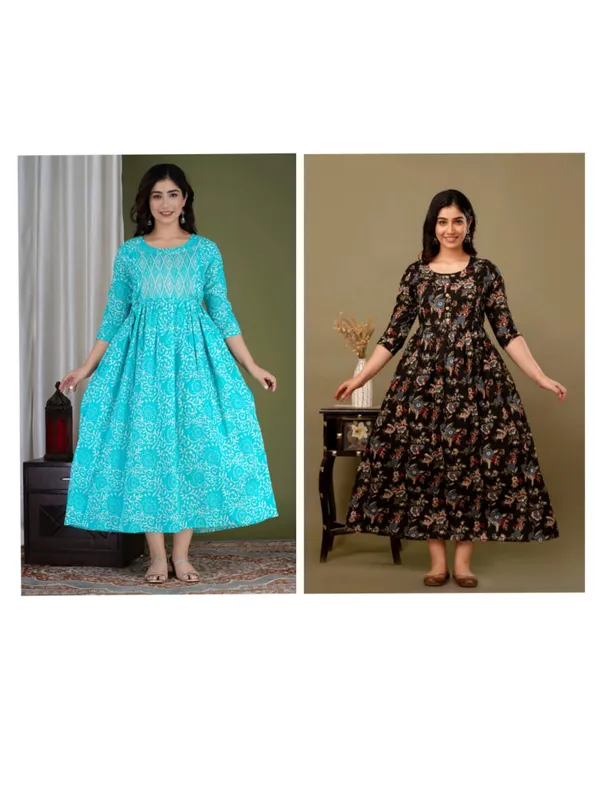 Black_blue_zikzaking__Cotton_Printed_Maternity_And_Feeding_Kurti__Combo_Of_2