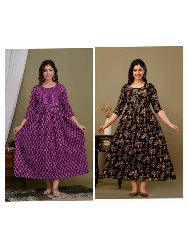 Black_fly_Purple__Cotton_Printed_Maternity_And_Feeding_Kurti_Combo_Of_2