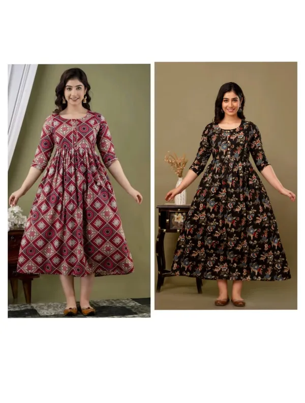 Black_fly_in_purple_Cotton_Printed_Maternity_And_Feeding_Kurti_Combo_Of_2