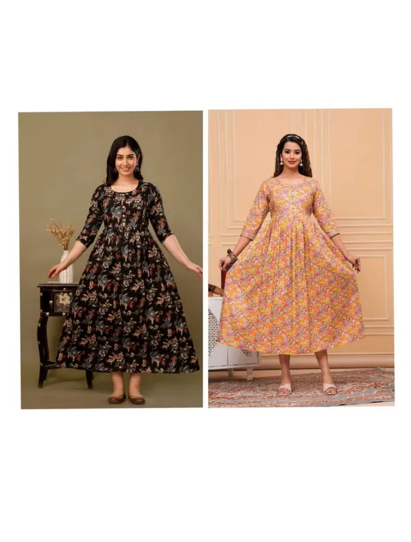 Black_fly_peach_Cotton_Printed_Maternity_And_Feeding_Kurti_Combo_Of_2