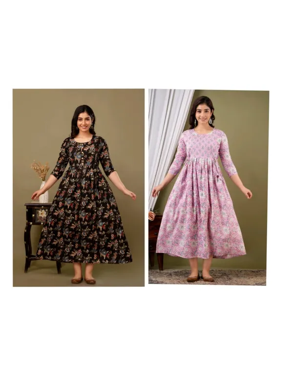 Black_fly_pekachu_Cotton_Printed_Maternity_And_Feeding_Kurti_Combo_Of_2