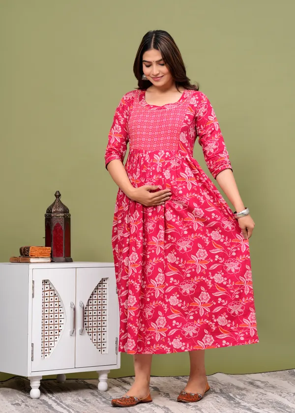 Black_fly_red__Cotton_Printed_Maternity_And_Feeding_Kurti_Combo_Of_2