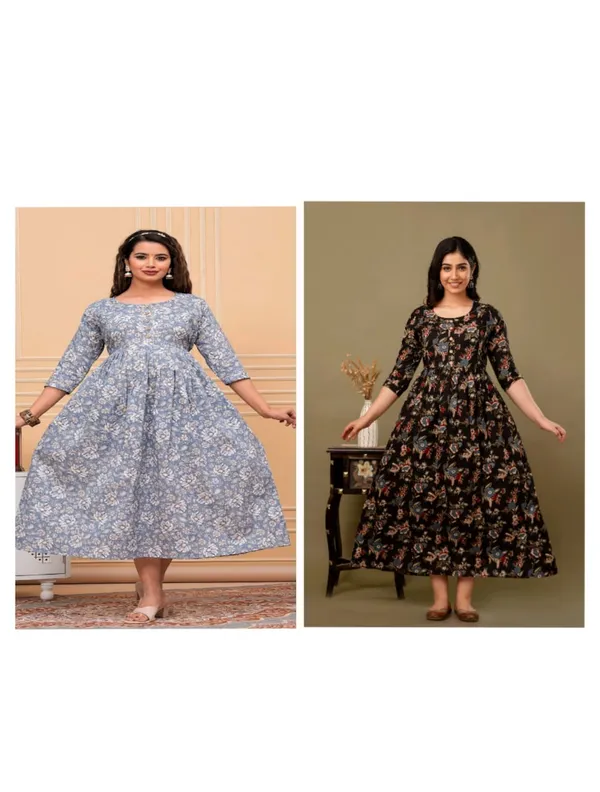 Black_fly_silver_Cotton_Printed_Maternity_And_Feeding_Kurti_Combo_Of_2