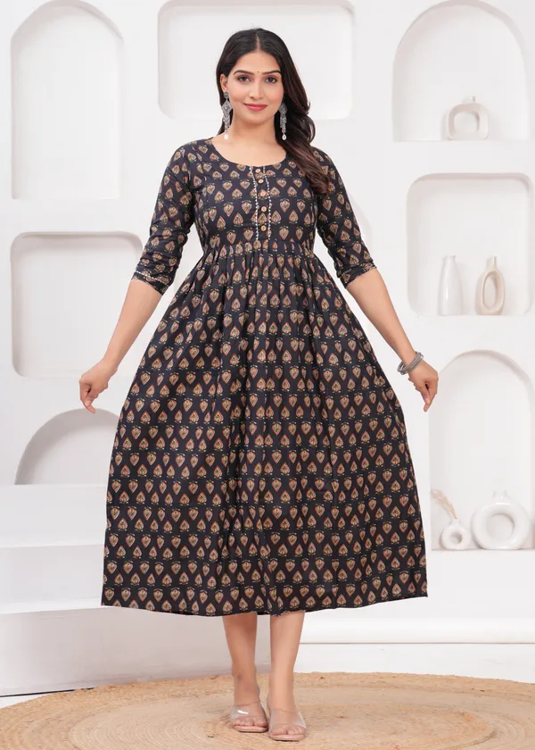 Black_tringal_cotton_maternity_and_feeding_kurti
