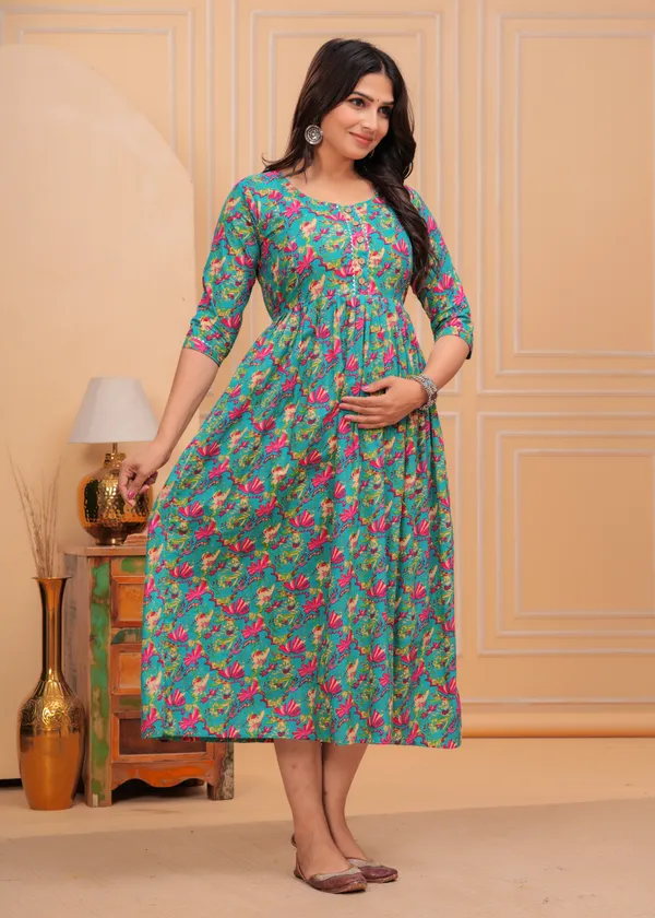 Block_rom_cotton_maternity_and_feeding_kurti_Combo_Of_2