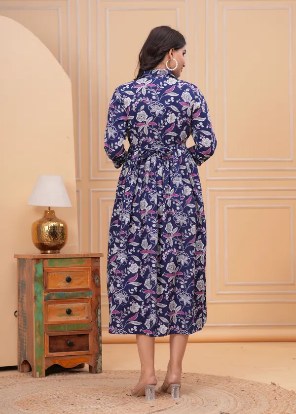 Blue_Flower_rayon_maternity_and_feeding_kurti