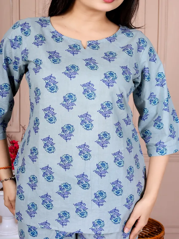 Blue_Rose_flower_cotton_cord_set