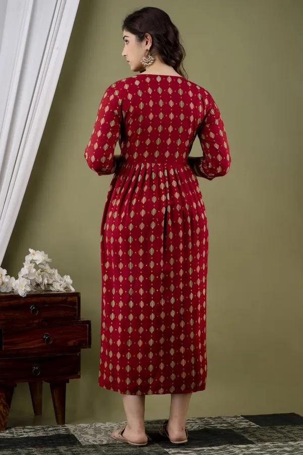 Blue_bummer_with_red_dot_Rayon_maternity_and_feeding_kurti_Combo_Of_2