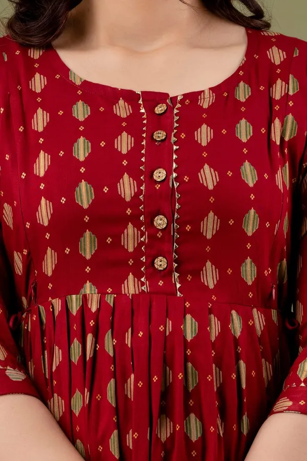 Blue_bummer_with_red_dot_Rayon_maternity_and_feeding_kurti_Combo_Of_2