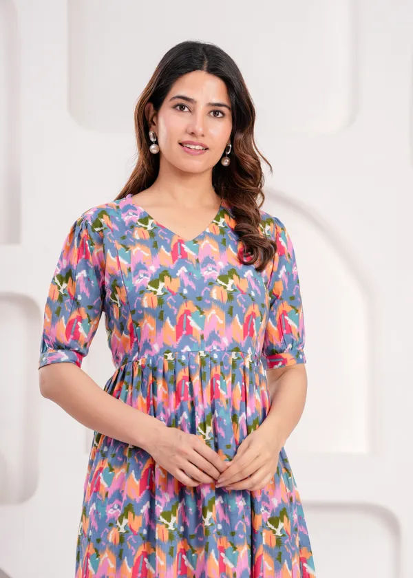 Blue_cham_cham_cotton_maternity_and_feeding_kurti